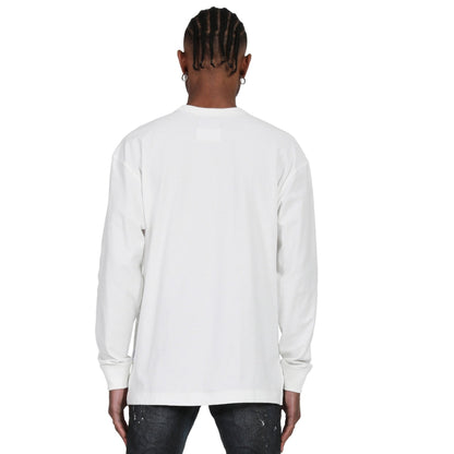 Purple Brand Textured Jersey Long Sleeve Tee Brilliant White Purple Brand